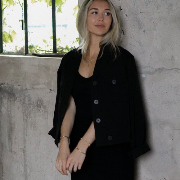 Twill Cropped Jacket - Picture 1 of 2